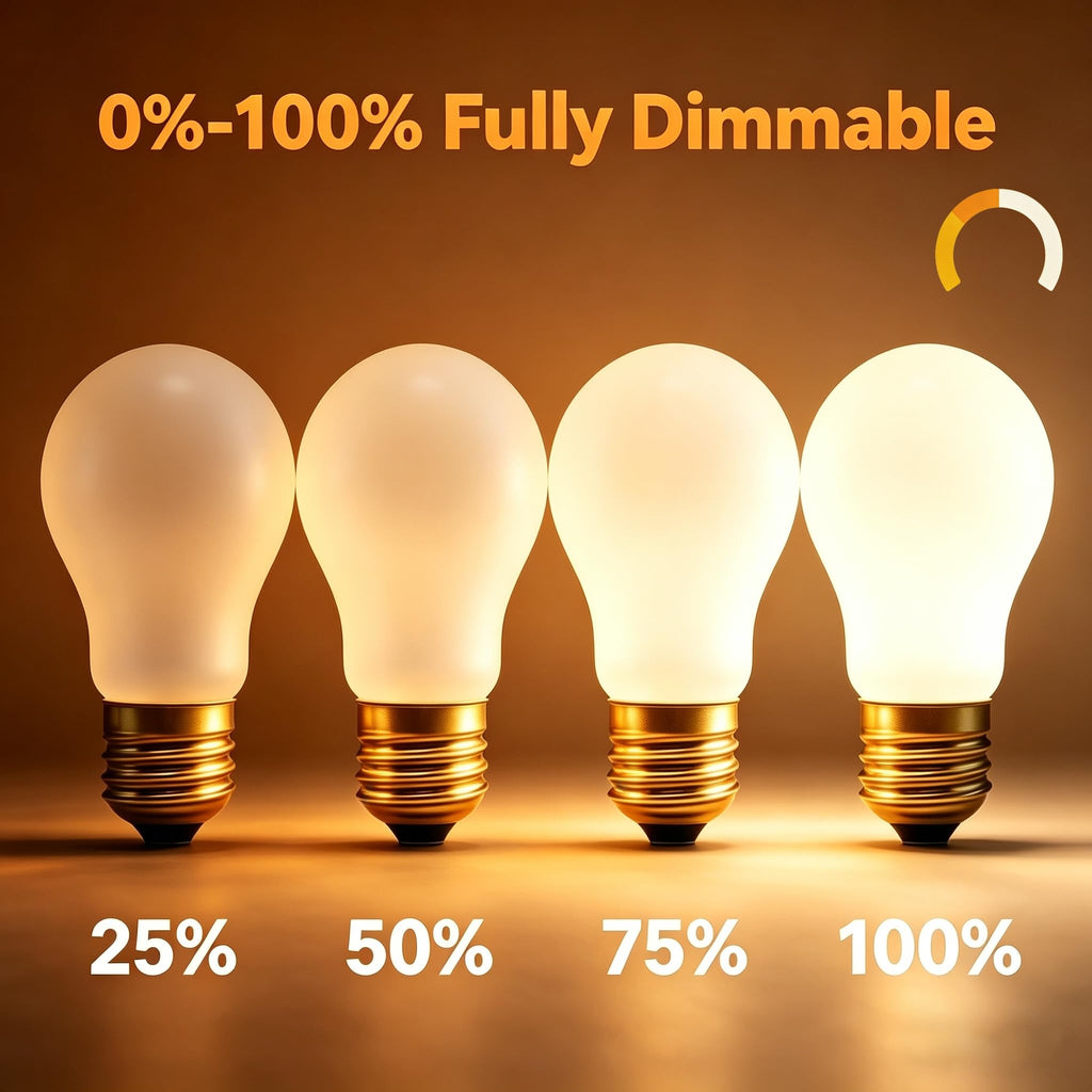 FMLAD 60 Watt Incandescent Light Bulbs, E26 A19 Stepless Dimming Light Bulbs 400lm, 3000K Soft Warm White, Vintage Frosted Light Bulb for Home (4 Pack)