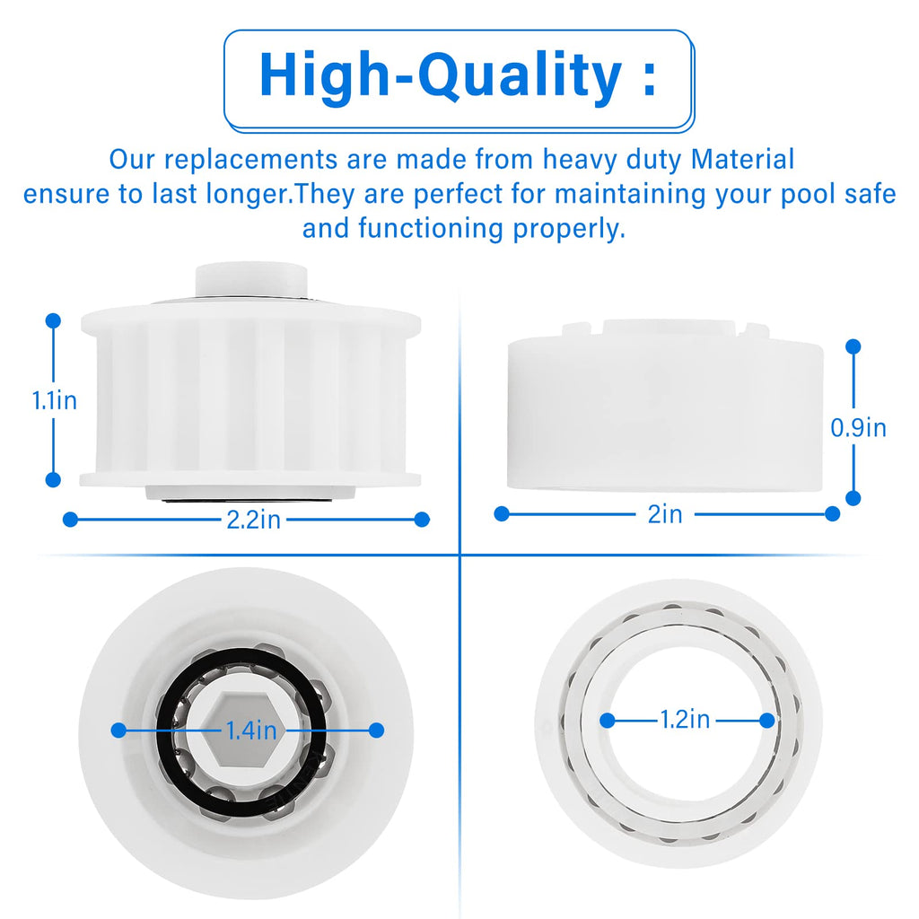 Automatic Robotic Pool Cleaner Replacement Parts, Guide Wheels 4 Pack with 2 Pack Pulley Gears 3884997-R6 for Maytronics Dolphin, Nautilus CC Plus Pool Cleaner M200/M400/M500 &Dx3/Dx4/Dx6