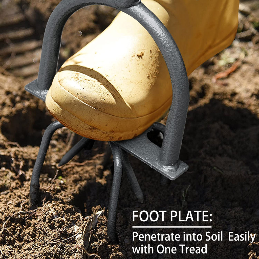 Jardineer Hand Tiller for Gardening, Manual Twist Tiller Cultivator, Heavy Duty Garden Claw, Soil Loosener & Lawn Aerator for Soil Mixing, Garden, Flower Box and Raised Bed