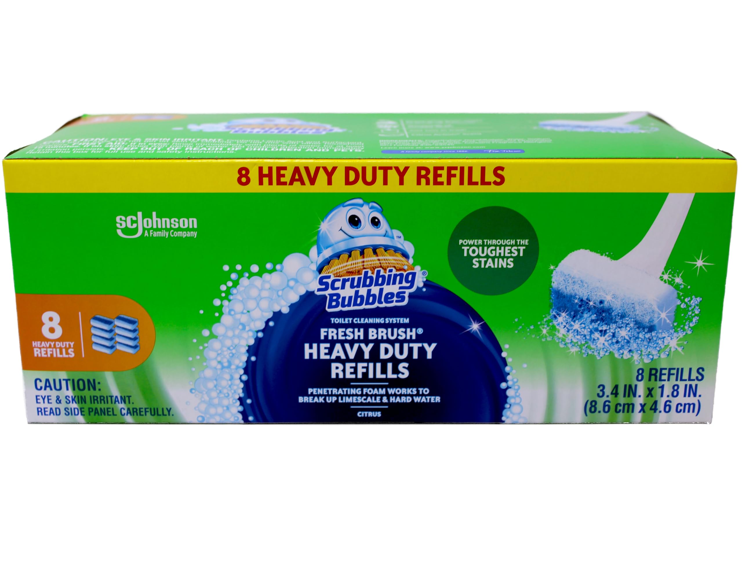 Scrubbing Bubbles Heavy Duty Refills Fresh Brush Toilet Cleaning System 8 Count Refill pack of 3 (Package Image May Vary)