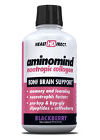 HEALTH DIRECT - AminoMind - Nootropic Collagen Supplement for Brain Health and BDNF - Pro-Hyp & Hyp-Gly Dipeptides, Coffeeberry Antioxidants - BlackBerry - 14 Fl Oz (28 Servings)