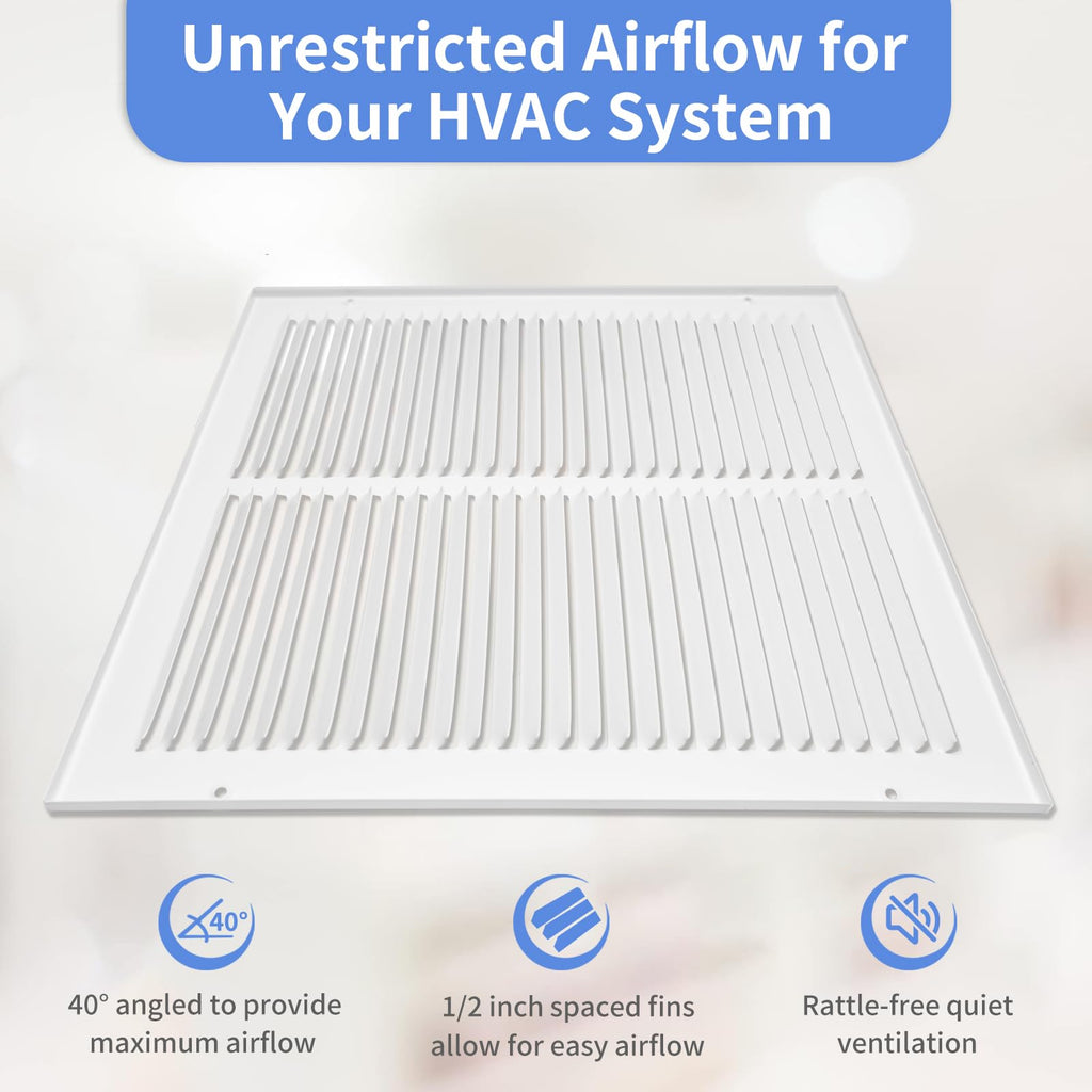 Howeall 16"W x 10"H [Duct Opening Size] Steel Return Air Grille, Air Return Vent Cover for Ceiling and Sidewall - HVAC Air Vent Covers - [Outer Dimensions: 17.75"W x 11.75"H]