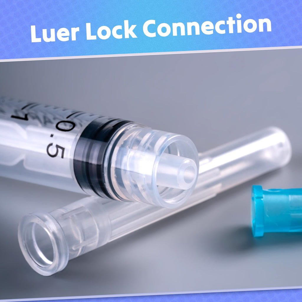 3ml Syringes with 23 Gauge 1 Inch Needles Luer Lock Disposable, 100 Pack