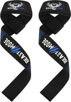 BEAST RAGE Lifting Wrist Straps for Weightlifting, Straps Gym Grip Power Workouts Lifting Straps Padded Cotton Men Women Wrap Lift, Deadlift Bodybuilding Weight Lifting Exercise Straps (Blue Silicone)