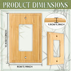 3PC Solid Wood Outlet Covers Light Switch Plate 4.8" X 3.14" Bamboo Switch Plates And Outlet Covers Light Switch Cover Quality Raw Wooden Wall Plate Decorative Single Rocker