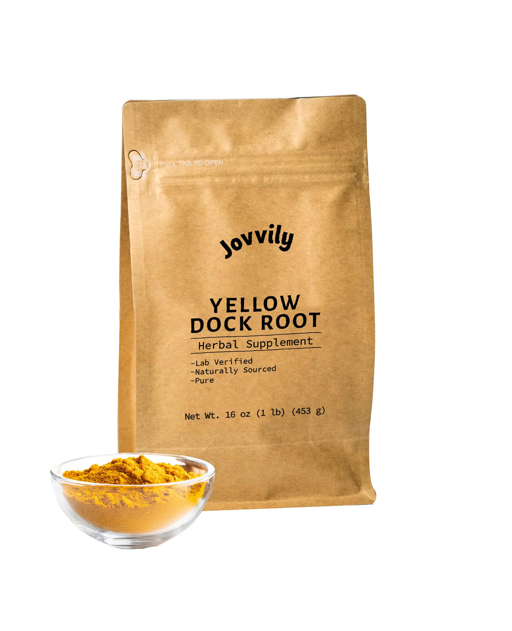 Jovvily Yellow Dock Root - 1lb - Natural Supplement - Gluten-Free - Lab-Verified