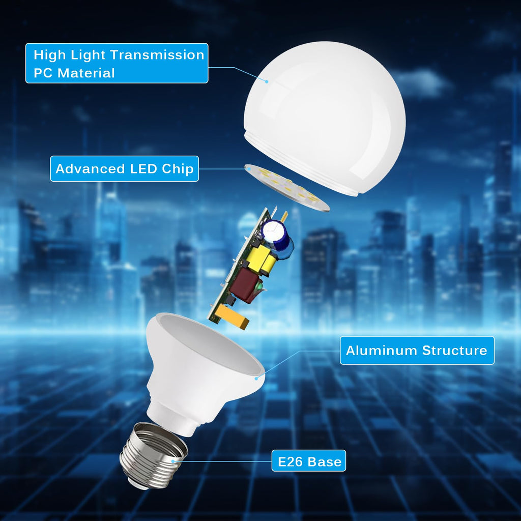 Brtstiun G25 LED Light Bulbs, Round Vanity Light Bulbs for Bathroom, 40W Equivalent, Soft White 2700K, E26 Base, 600LM, Non-Dimmable, 4-Pack
