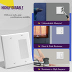 ENERLITES Combination Blank Device / Decorator Switch Wall Plate, Size 2-Gang 4.50" x 4.57", Polycarbonate Thermoplastic, 880131-W-10PCS, White (10 Pack)