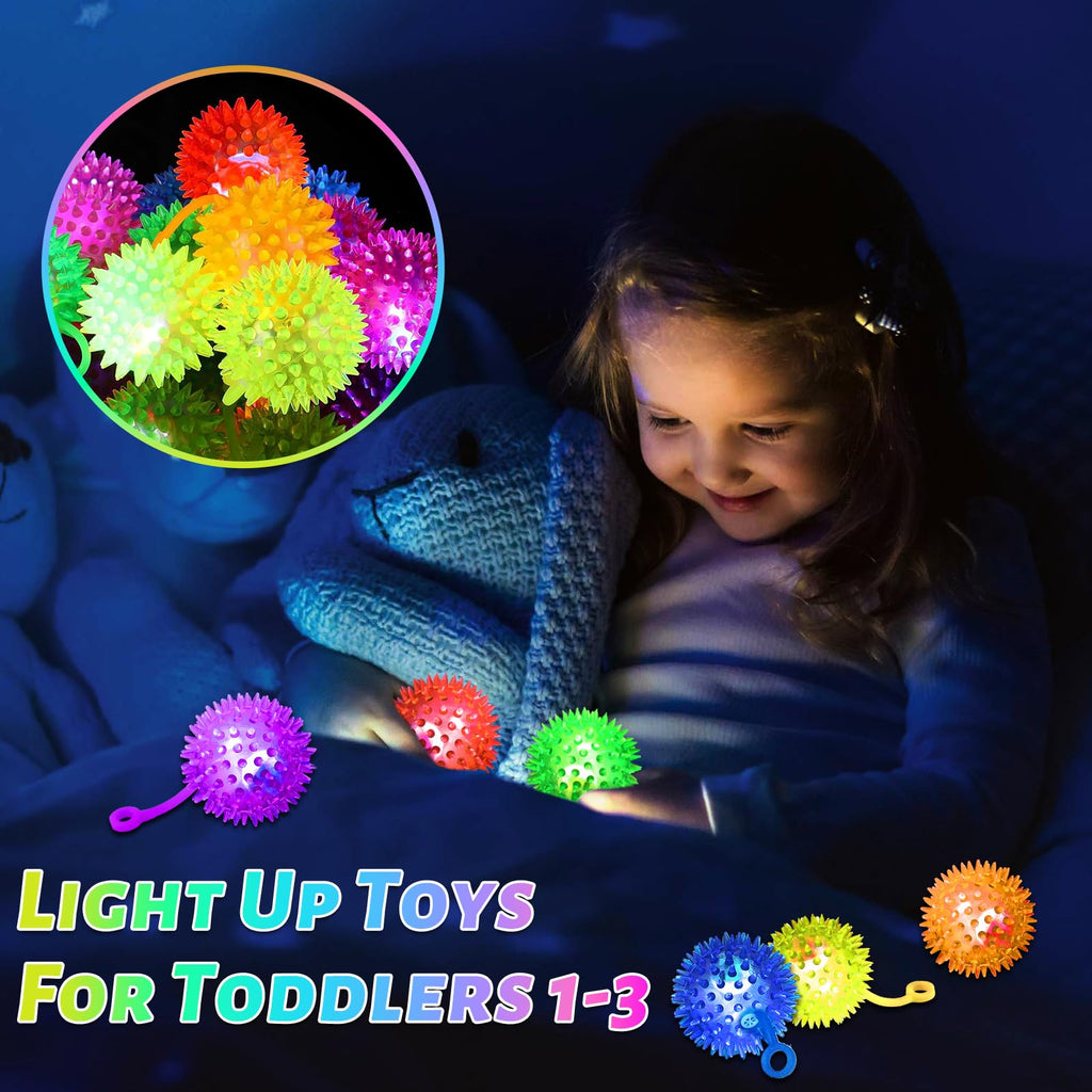 SHQDD 24PCS Light Up Ball, Bouncy Balls for Kids, Halloween Party Favors