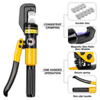 YUZES Hydraulic Crimping Tool and Cable Cutter, 12 AWG to 00 (2/0), 10 Tons Battery Cable Crimper Tool with 9 Crimping Dies, Crimping Tool for Cable Lug, Wire Terminal Lug