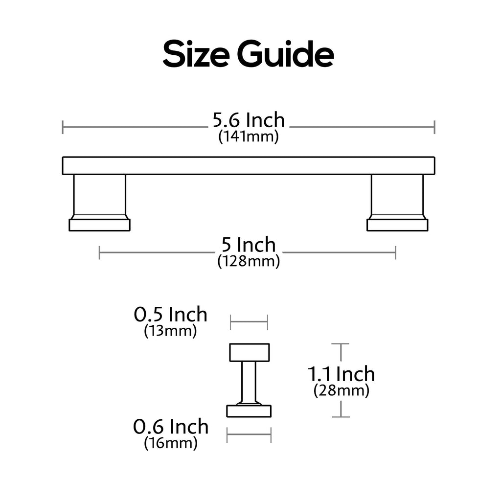 Alzassbg 10 Pack Brushed Gold Cabinet Pulls, 5 Inch(128mm) Hole Centers Kitchen Cabinet Handles for Cabinets and Drawers AL3061MGP