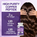 Trawecual GHK-Cu Peptide Hair Softgels – 2mg GHK-Cu with Liposomal Delivery – Beauty Support for Skin, Hair & Collagen – Easy-to-Swallow Plant-Based Softgels