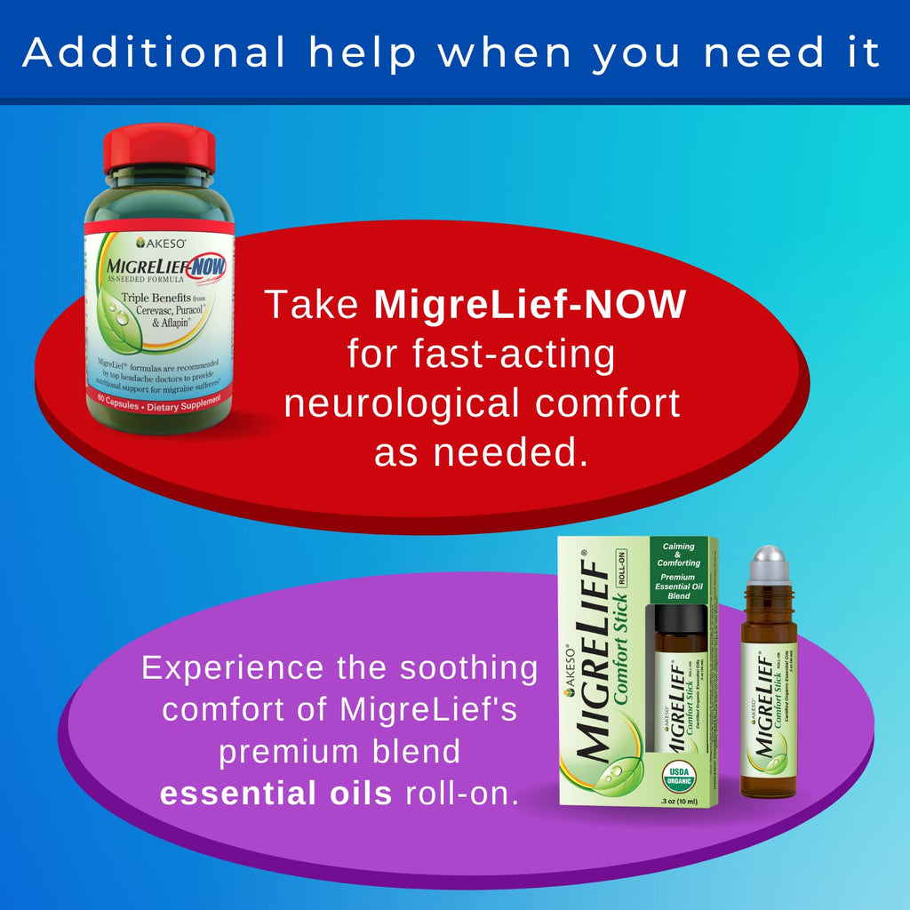 Children's MigreLief® - Triple Therapy with Puracol™ - Nutritional Support for Pediatric Migraine Sufferers - 60 Caplets/1 Month Supply