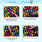 120 Pcs Dual Dual Intellectual Chessboard, Strategy Puzzle Board Game for Kids, 2 to 4 Players Family Travel Party Games, Rainbow Game Marbles Gifts for Boys Girls