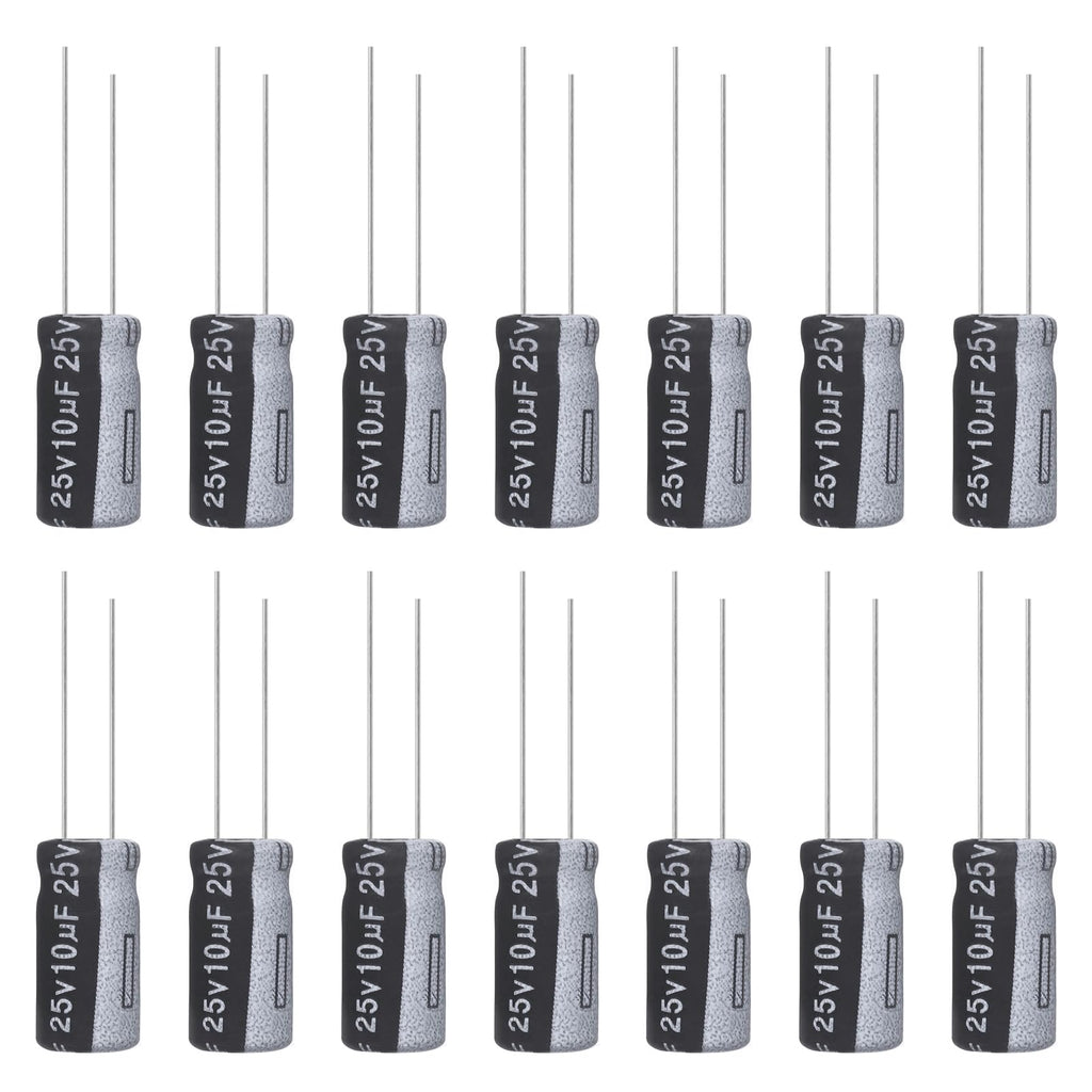 ALLECIN 10uF 25V 5x11mm Electrolytic Capacitor 10 UF MFD 25 Volt 0.2x0.43in Aluminum Capacitors (Pack of 15)