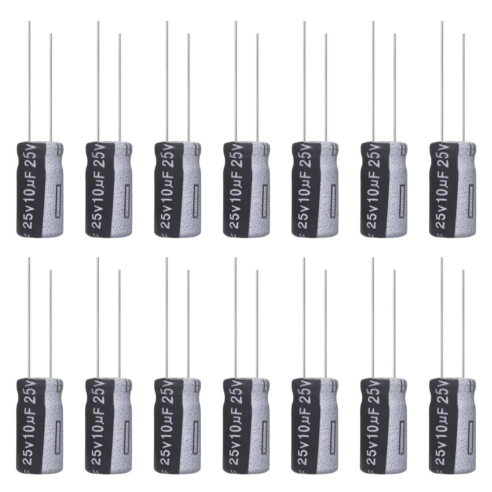 ALLECIN 10uF 25V 5x11mm Electrolytic Capacitor 10 UF MFD 25 Volt 0.2x0.43in Aluminum Capacitors (Pack of 15)