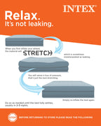 Intex 64112E Dura-Beam Standard Prestige Air Mattress: Fiber-Tech – Twin Size – Built-in USB Electric Pump – 12in Bed Height – 300lb Weight Capacity