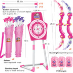 Bow and Arrow Toys for Kids, 2 Pack LED Light Up Archery Set Outdoor Indoor