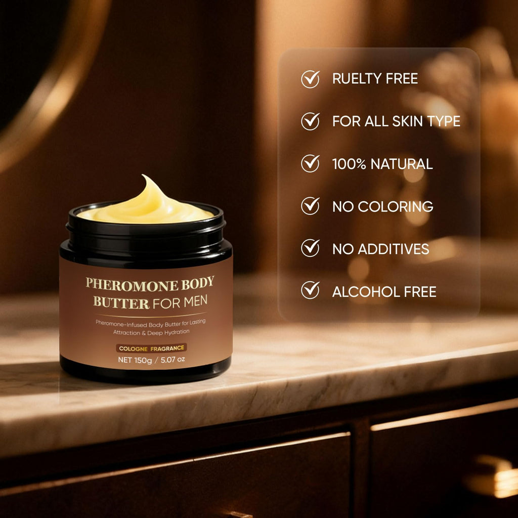 Derperzi Pheromone Body Butter for Men, Body Skin Cream with Shea Butter, Cocoa Butter & Coconut Oil, Long-Lasting Fragrance, Deep Hydration, Non-Greasy, Alcohol-Free, Vegan (1)