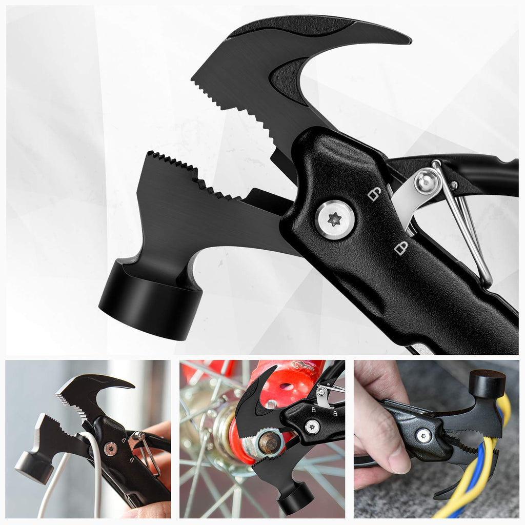 BIIB Gifts for Men, 12 in 1 Hammer Multitool, Anniversary Birthday Gifts for Men, Mens Gifts for Him Dad Husband Boyfriend, Dad Gift for Mens Who Have Everything, Camping Essentials Survival Gear Tool