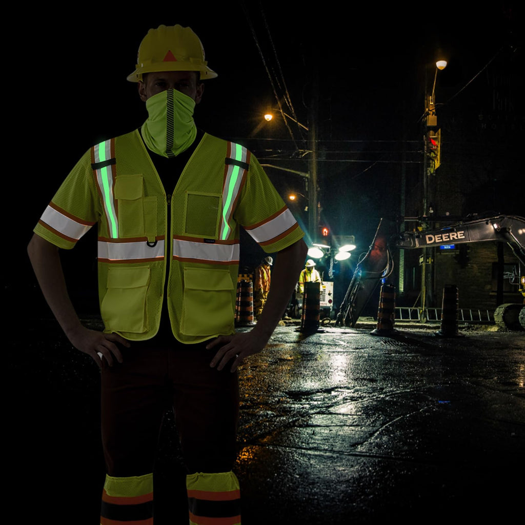 AYKRM class 3 safety work vest for men Glow vest