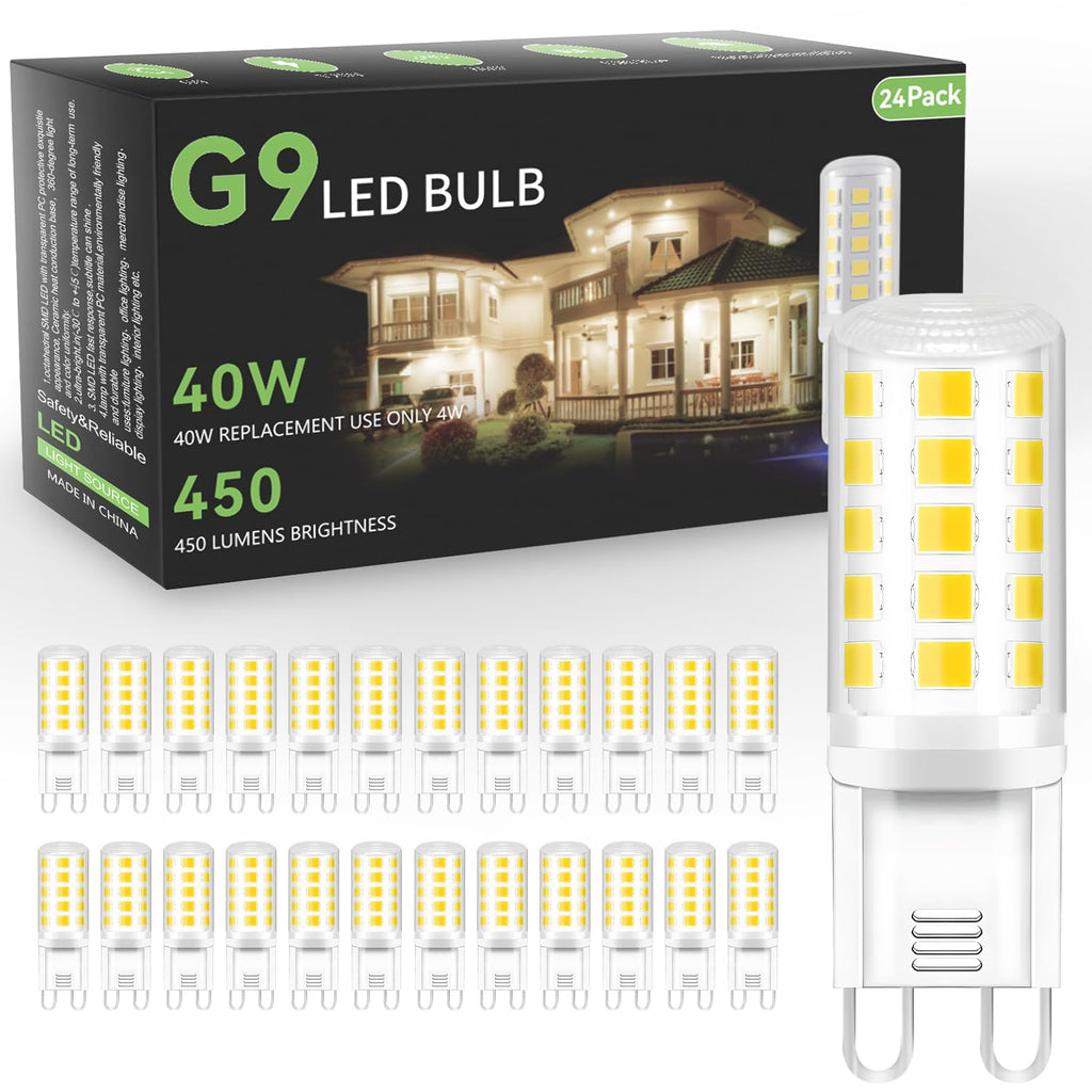 TJOY 24 Pack G9 LED Bulb 4W, 40 Watt Equivalent Halogen Bulb,6000K Daylight