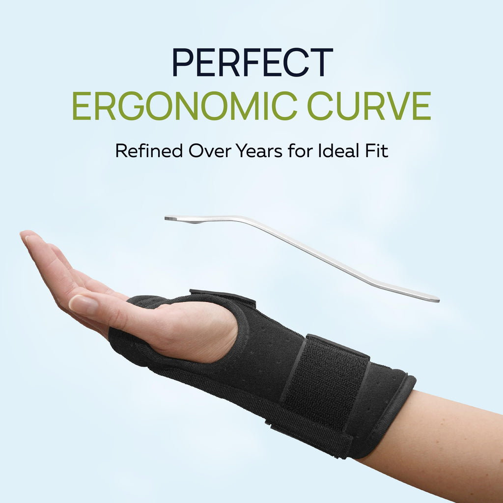 Carpal Tunnel Wrist Brace Support with 2 Straps and Metal Splint Stabilizer - Helps Relieve Tendinitis Arthritis Carpal Tunnel Pain - Reduces Recovery Time for Men Women - Right (L/XL)