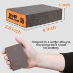 S&F STEAD & FAST Sanding Sponge 60 80 120 180 220 320 Grit 6 Pc, Tack Cloth
