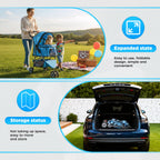 BestOffice Pet Stroller for Small Medium Dogs & Cats, 3-Wheel Foldable Dog Stroller with Cup Holder, Lightweight Travel Carrier, Waterproof Design for Outdoor Walks, Blue