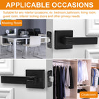 Sopoby 6 Pack Matte Black Door Handles Privacy Door Levers, Keyless Interior Door Knobs Square Door Levers Heavy Duty Door Locks for Bedroom Bathroom, Reversible Flat Levers