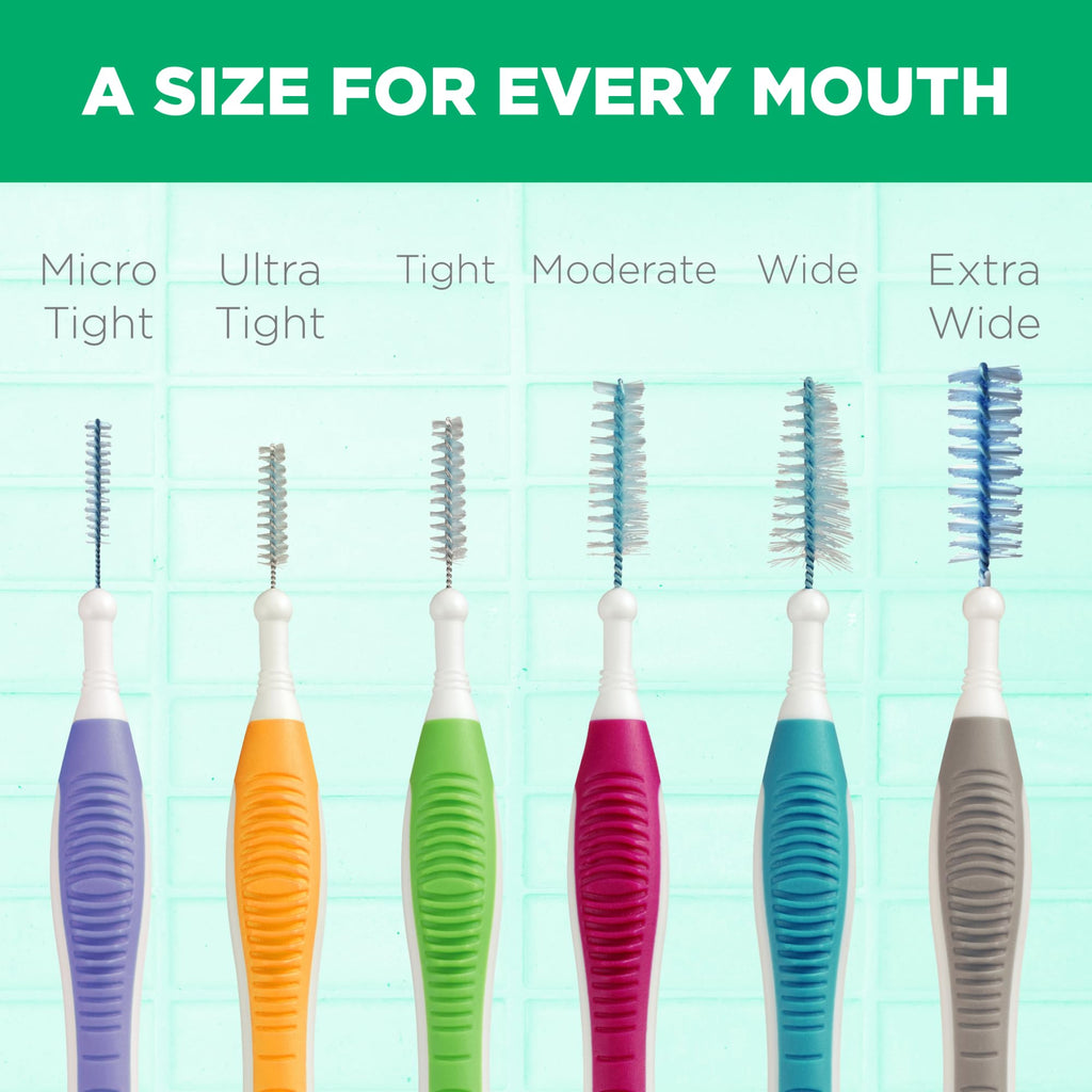 GUM Proxabrush Go-Betweens Moderate Interdental Brushes – Soft Bristle Dental Picks for Plaque Removal, Health & Braces Care, 10 Count (Pack of 4)