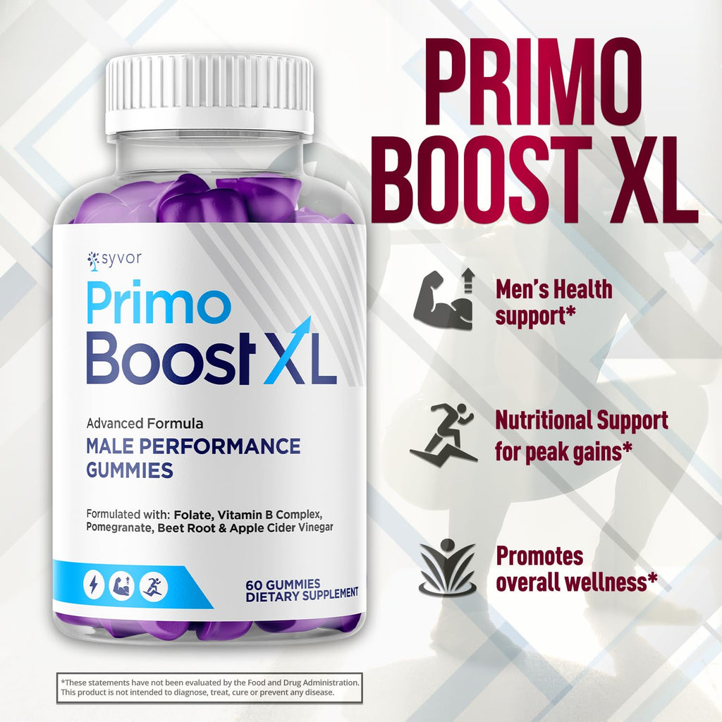 Primo Boost XL Gummies, Official Primo Boost XL Gummys with All Natural Ingredients, Advanced PrimoBoost Health & Wellness Support Formula with Max Strength Active Lifestyle Vitamins (60 Gummies)
