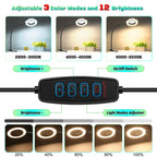 10X Magnifying Glass with Light, Clip on Mganifier with Light, 48 LED Desk Magnifying Glass wtih Clamp, 3 Modes Dimmable Magnifying LED Lamps for Bed Work Crafts DIY Repair