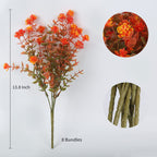 RECUTMS Artificial Fall Mums Flowers No Fade Faux Autumn Plants Outdoor 8Pc