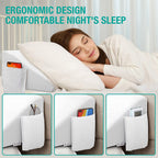 Vekkia Cal King Size Bed Wedge Pillow Gap Filler/Headboard Pillow/Mattress Wedge to Fill Gap (0-6") Between Headboard and Mattress (White 72"x10"x6")