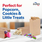 Duro 2# Brown Paper Lunch Bags 500 Count, Bulk Disposable Brown Paper Bags, SOS Small Lunch Bag for Candy, Snacks & Treats - 4.31 x 2.43 x 7.87 Inches