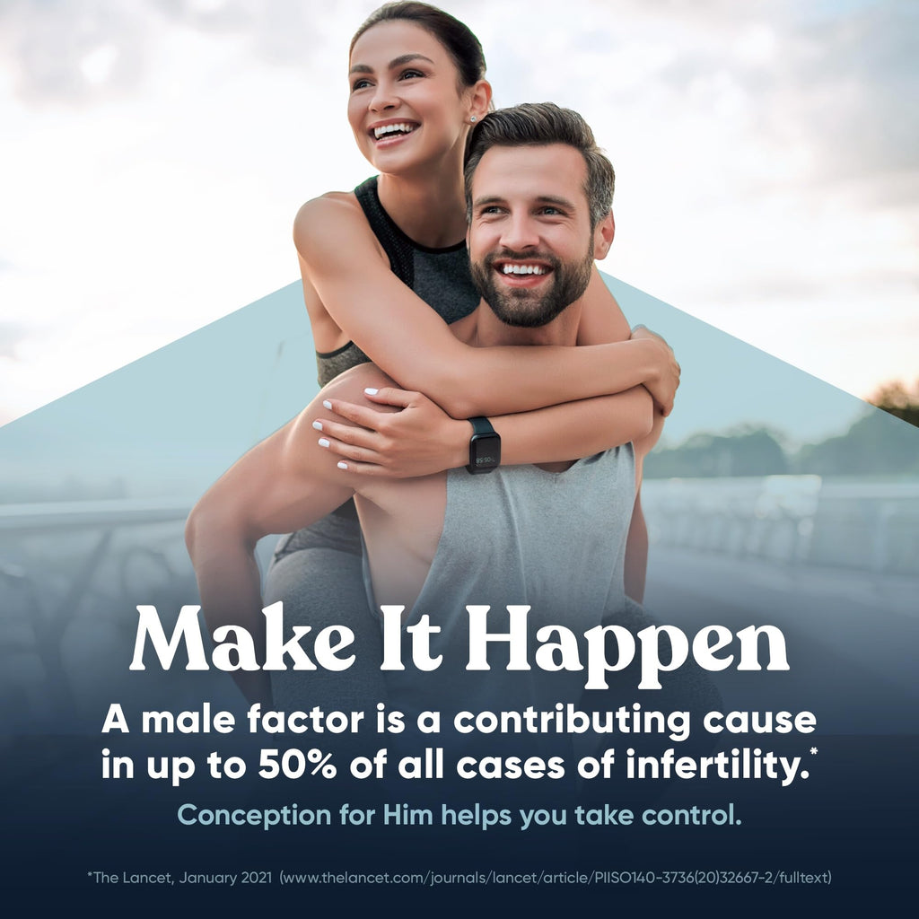 Eu Natural Conception for Him - Male Fertility Supplements with Ashwagandha, Folate & Zinc - Sperm Count, Motility & Strength Support - Fertility Support for Men, 120 Vegetarian Capsules