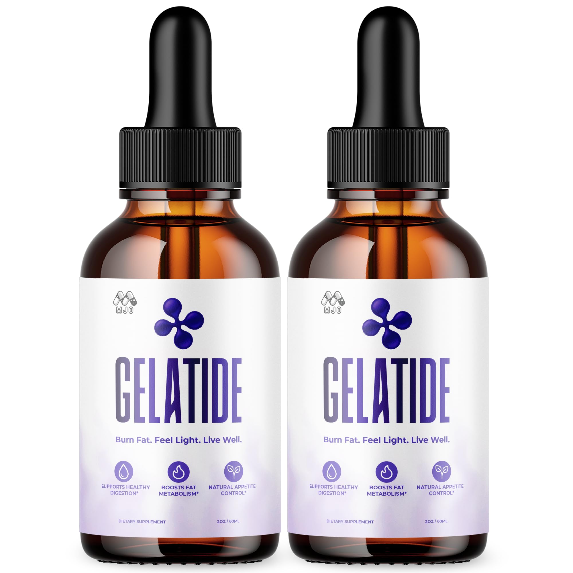 (2 Pack) Gelatide Drops, Official Gelatide Health Support Formula with All Natural Ingredients, Advanced Active Lifestyle Support Supplement Max Strength Vitamin Formula for Women & Men (60 Servings)