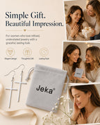 Jeka Cross Earrings for Women, Drop Earrings Christmas Christian Gifts