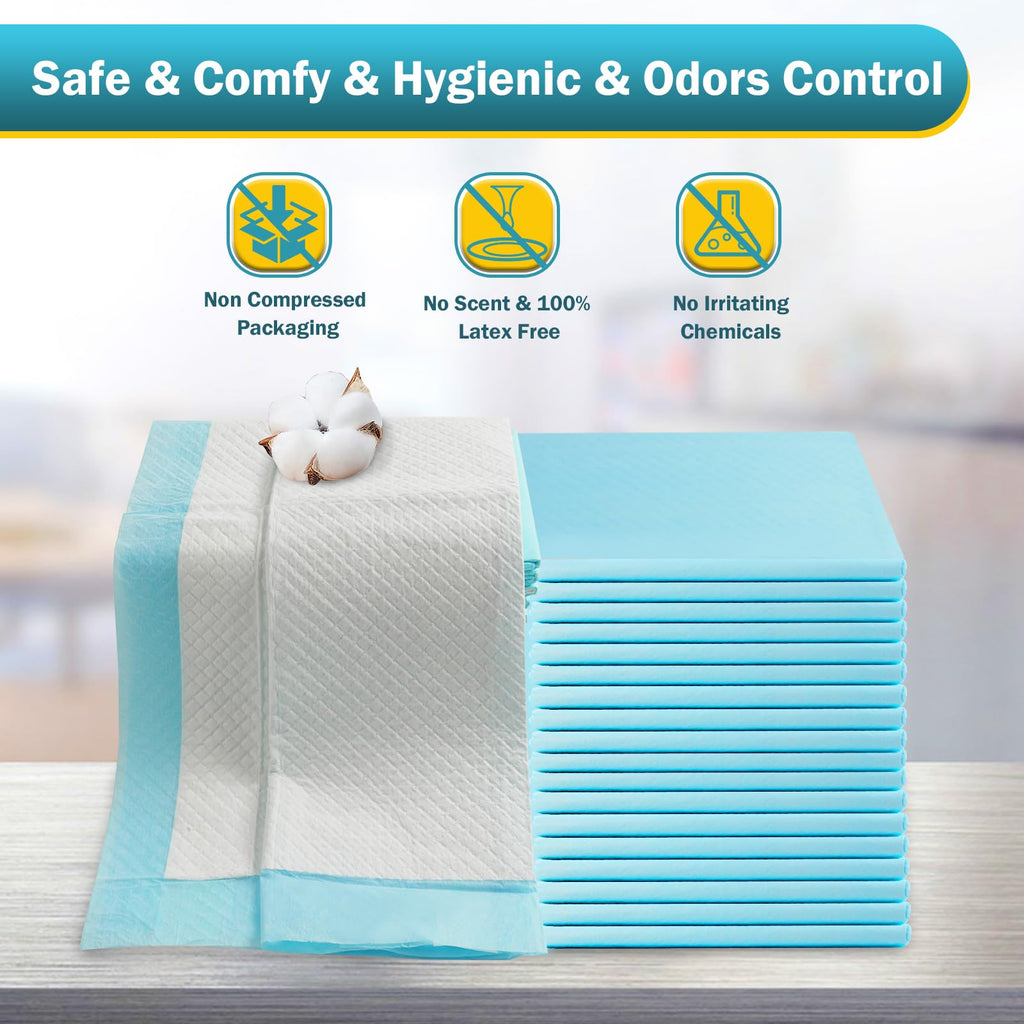 SOFYFINE Bed Pads with Adhesive Strip 30"x36" Thicken Elderly Adults Incontinence Underpads Disposable,Heavy Duty Absorbent Chucks Waterproof,XL Extra Large Puppy Pee Training Pad[10 Pads]