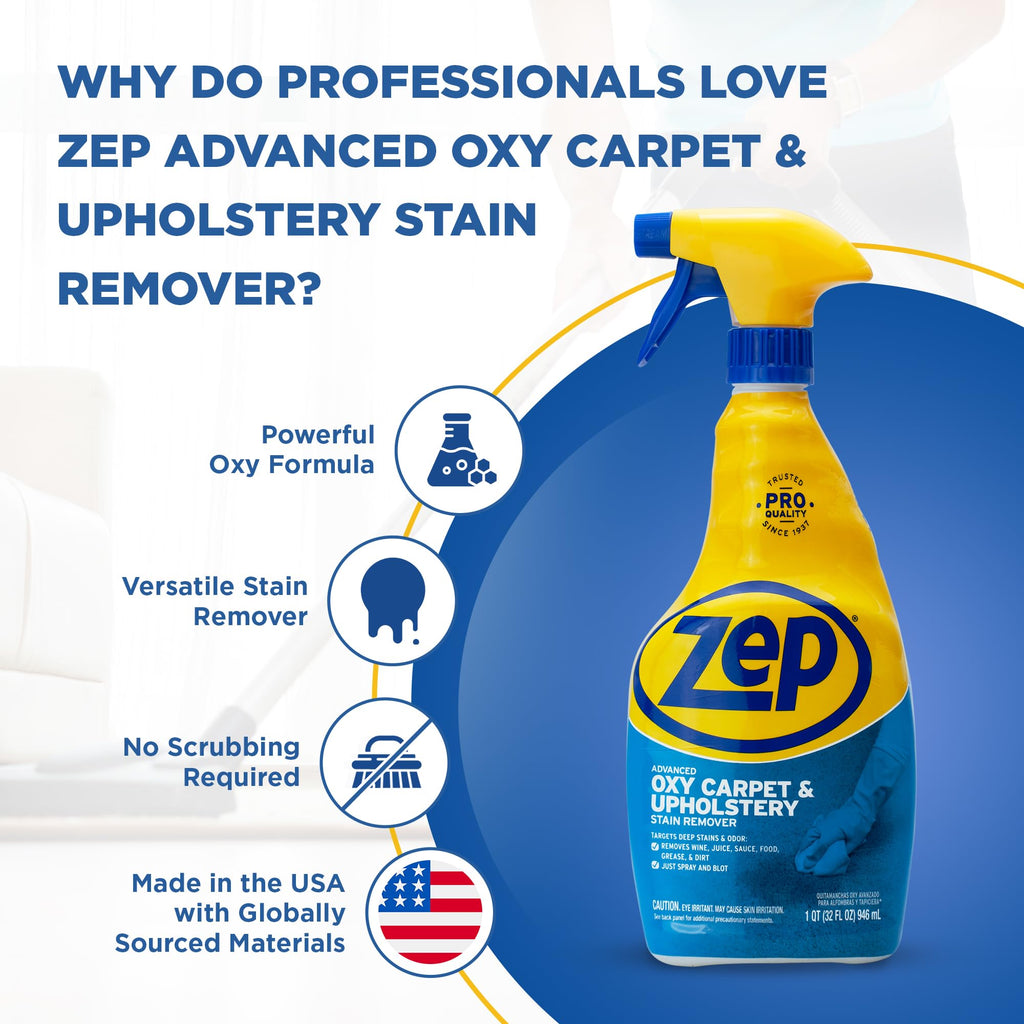 Zep ZUOXSR32 Advanced Oxy Carpet and Upholstery Stain Remover 32 Fl Oz, Pack of 1