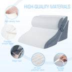 Foamalusion 3PCS Bed Wedge Pillow for Sleeping, 20-in-1 Adjustable Memory Foam Pillow Wedge for Back Leg Pain Relief, 23" Wide Wedge Pillow for After Surgery, Acid Reflux, Snoring, Back Pain