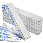 MIKEDE 6Pcs Neodymium Magnets with Adhesive Backing 60x10x3mm Silver