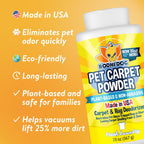 Bodhi Dog Natural Carpet Deodorizer Powder - Dry Pet Smell Eliminator & Urine Odor Remover - Loosens Fur & Dirt - Plant-Based Room Freshener for Vacuuming Home with Pets - Fresh Laundry (Pack of 3)