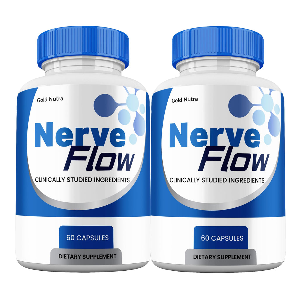 Nerve Flow Supplement Pills, NerveFlow All Natural Nerve and Cognitive Supplement Pills, 2 Month Supply (2 Pack)