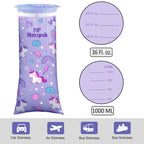 MP MOZZPAK Vomit Bags Disposable 35 Pack - 1000ml Emesis Bags, Leak-Proof Barf Bag, Travel Friendly Puke & Nausea Bag for Motion Sickness, Medical Grade Throw up Relief for Car (35pk - Unicorn Style)