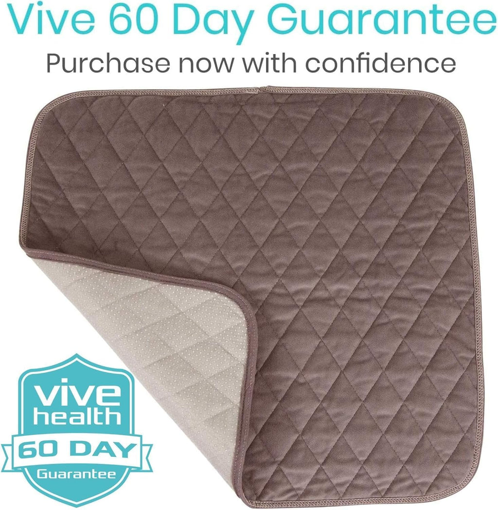 Sures Waterproof Chair Pads for Incontinence (22" x 21") - Washable, Waterproof Seat Protector - Chair Protector Seat Cover - Absorbent Pad for Bed, Seat, Car, Wheelchair & Recliner (Brown, 2 Pack)