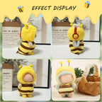 Zimomo Funny Clothes for labubu Dolls(No Doll) - Cute Bee Costume, Fits 6.7 Inch (17 cm) Park Theme Costume Accessory,Suitable for Halloween, Christmas and Birthday Gifts