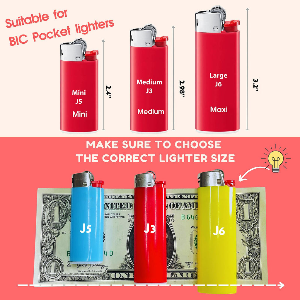 Custom Lighter Stickers with Own Pictures, Personalize Lighters PVC Film Wraps Reusable up to 3 Times - 6 Pack Upload 6 Photos Suitable for Bic Pocket Lighter Ideal for Gifts