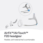 Resmed AirFit F20 Headgear Replacement Full-Face CPAP Mask, Large, Blue